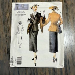 Vintage Vogue Original 1948 Design Sewing Pattern